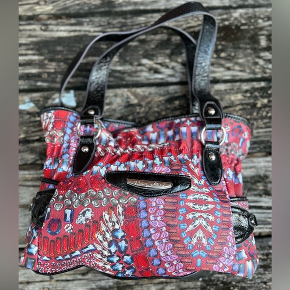 Kathy Van Zeeland Multicolored Handbag Purse Colorful Man Made Materials C10 - Picture 7 of 16